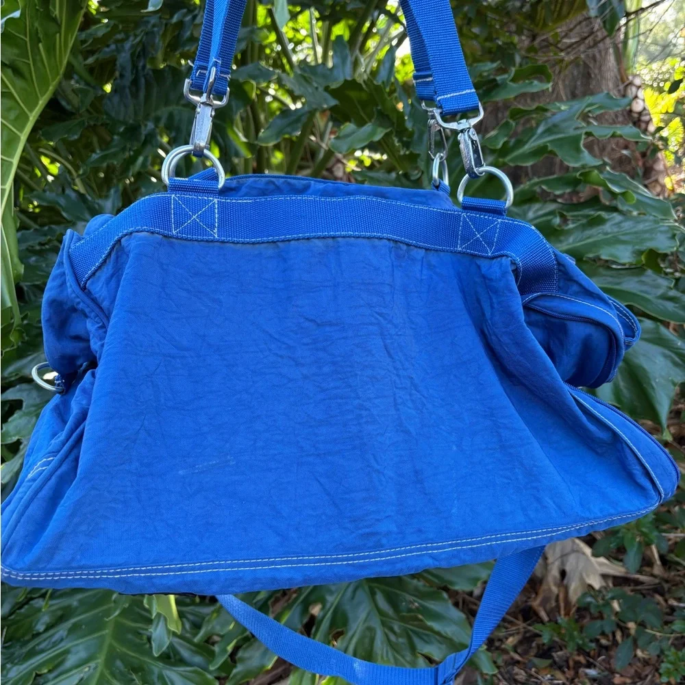 Vintage Pepsi Royal Blue Duffel Bag Travel Zip Snap Logo Rare 90s Dual Handle